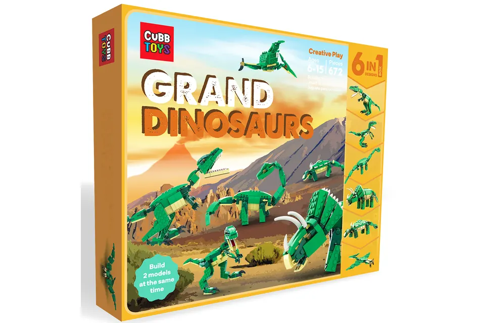 Škatla kompleta Cubb Toys Grand Dinosaurs 6 v 1