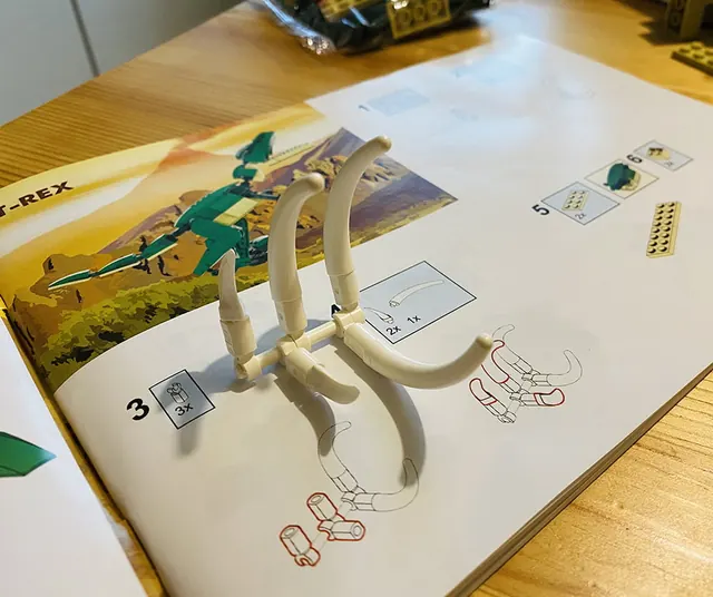 Bildanleitung für den T-Rex, Schritt für Schritt