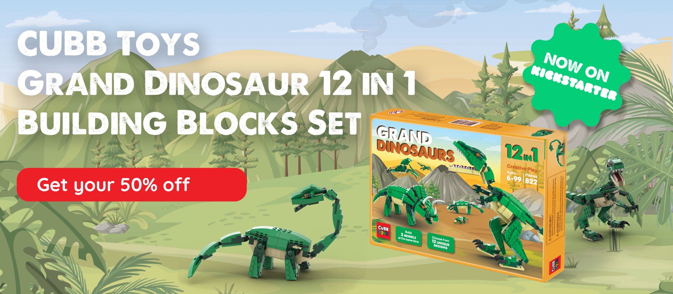 CUBB Toys Grand Dinosaur 12 in 1 Building Blocks Set